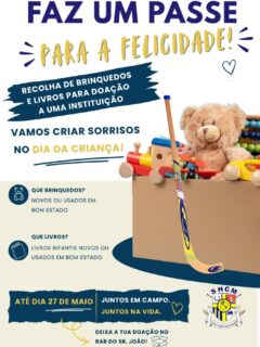 O dia da criança está a chegar! 
Com a sua ajuda vamos criar sorrisos nesse dia tão especial! 
Caso tenha livros e brinquedos novos ou em bom estado, venha ter connosco! 
Contamos consigo! 

#somosum 💙💛