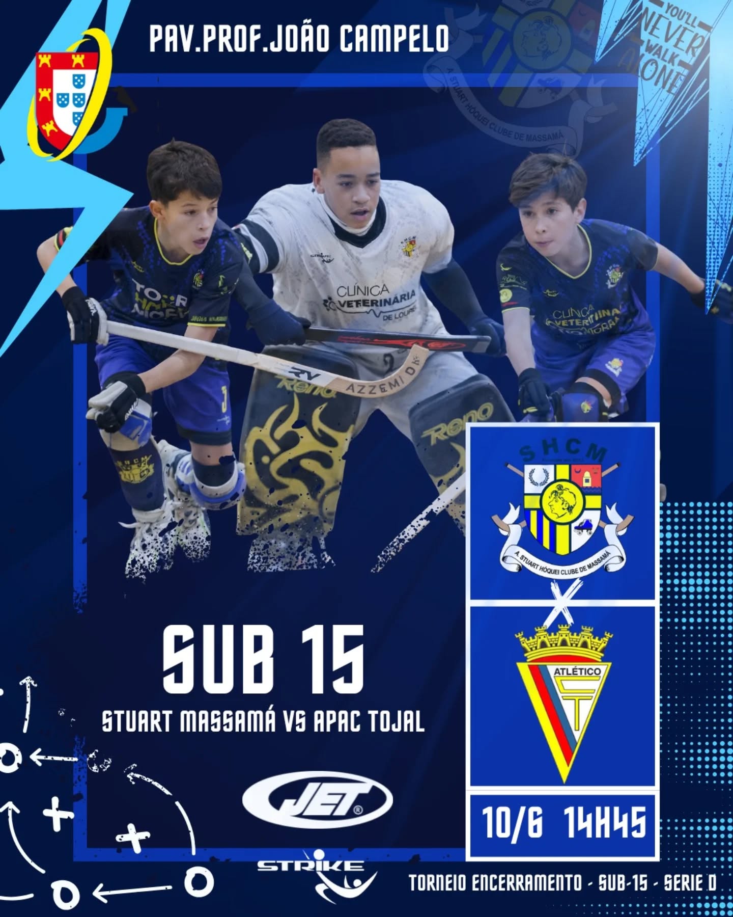 🏑 Feriado com jogo em casa 🔥
Os nossos Sub 15 vão entrar em campo às 14.45h  e esperam uma bancada cheia de energia! 

Contamos com a vossa presença!!!! 

#somosum💛💙 
Vibramos juntos! 
Sofremos juntos! 
Festejamos juntos!