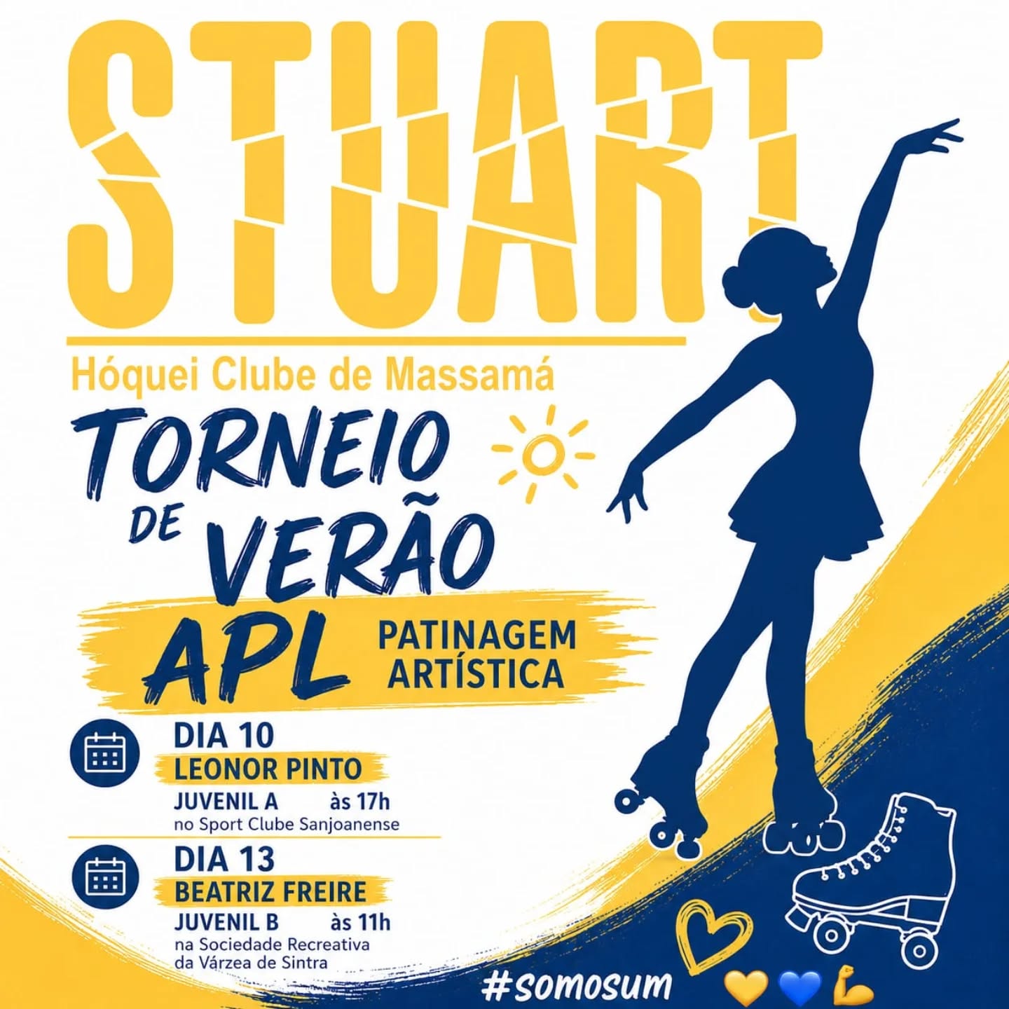🛼 Vamos apoiar as nossas Atletas que estão prontas para brilhar no ringue!
Venha assistir a um espetáculo de dança e coordenação sobre rodas 🛼
Hoje
Leonor Pinto
🕔17.00h
📍Sport Clube Sanjoanense
Sábado
Beatriz Freire
🕔 11.00h
📍Soc. Recreativa da Várzea de Sintra
#somosum💛💙